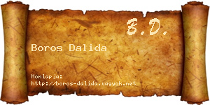 Boros Dalida névjegykártya